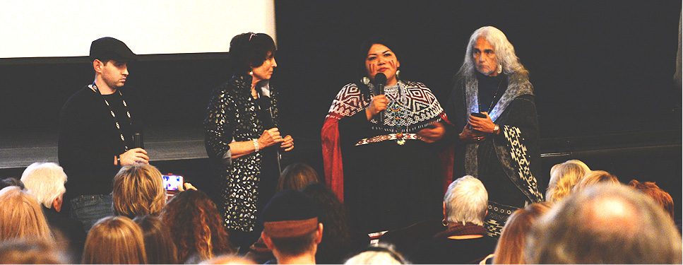 Director Anne Makepeace with tribal judges Claudette White and Abby Abinanti.  Photo by Richard Carter